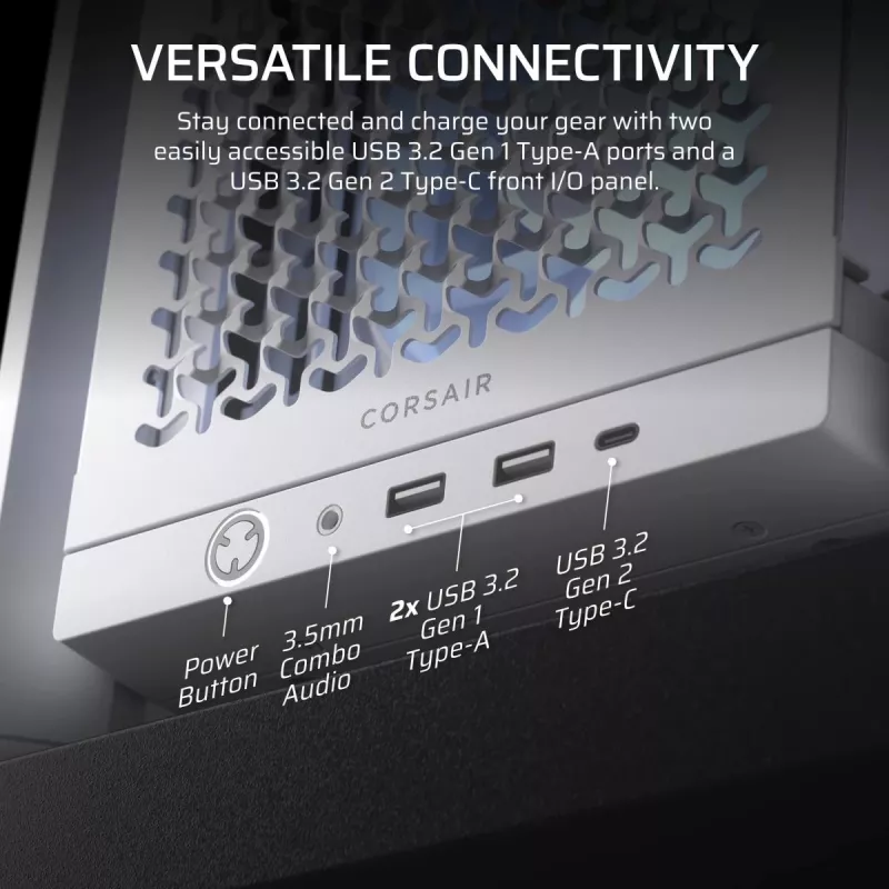 CORSAIR Mid-tower - Geh Midi Frame 4000d Rs ArGB Weiß