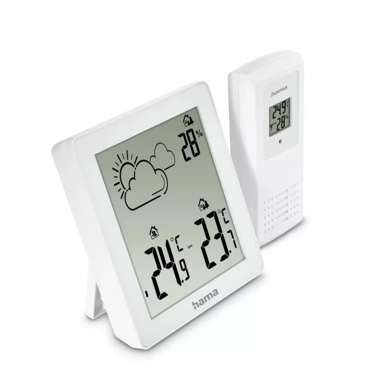 Hygrometer Thermometer Hama Zakynthos White Innen Außen Batterie AAA