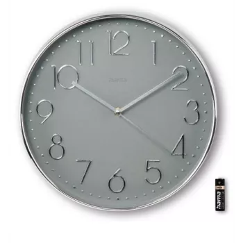 Hama Corsica Quarzuhr rund Grau, Silber