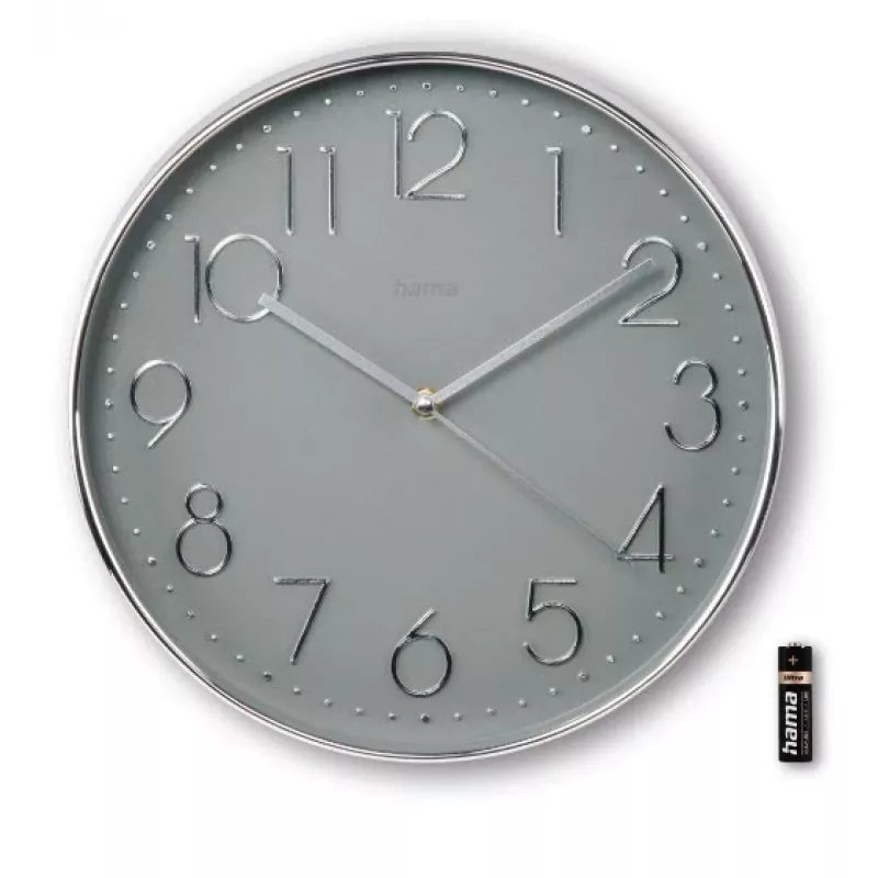Hama Corsica Quarzuhr rund Grau, Silber