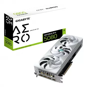 GIGABYTE GeForce RTX 5080 AERO OC SFF 16G Grafikkarte - 16 GB GDDR7, 256 Bit, PCI-E 5.0, 2730 MHz Kerntakt, 3 x DisplayPort, 1 x HDMI, GV-N5080AERO OC-16GD