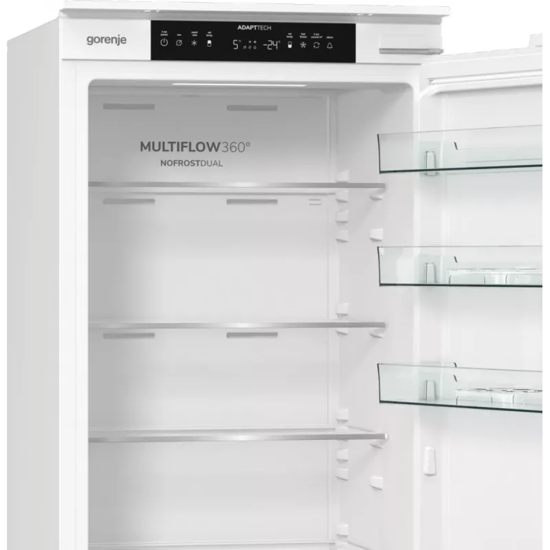 Gorenje Kühl-Gefrierkombination NRKI519E41 BK070, 284 L, SN-N, 6 kg/24h, E, Fresh Zone-Fach, Weiß