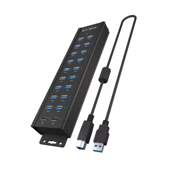 ICY BOX IB-HUB1720-U3 Schwarz