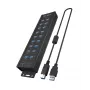 ICY BOX IB-HUB1720-U3 Schwarz