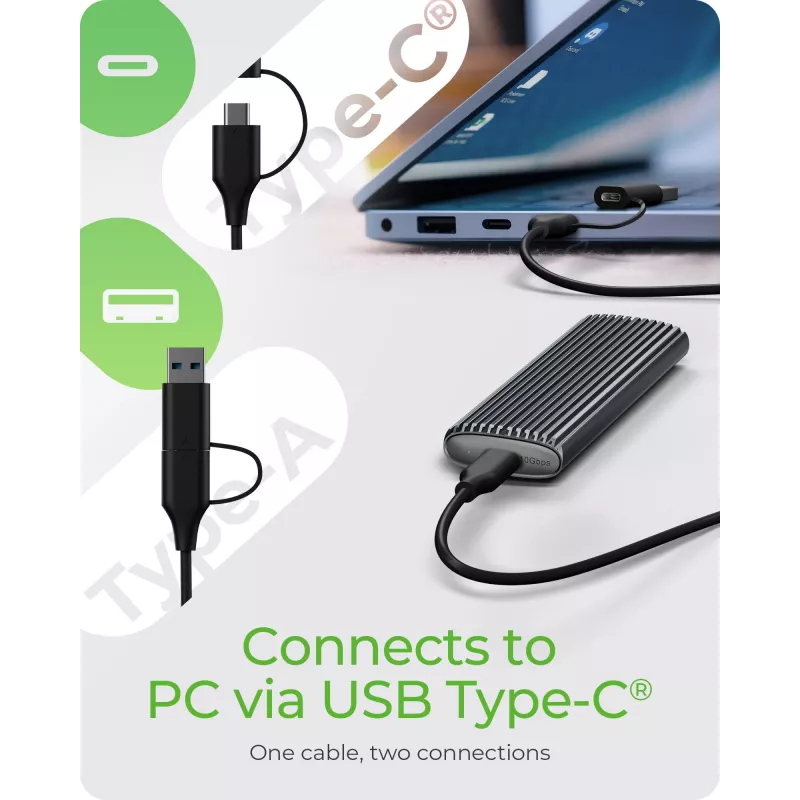 ICY BOX IB-1808MCT-CU31 SSD-Gehäuse Schwarz M.2