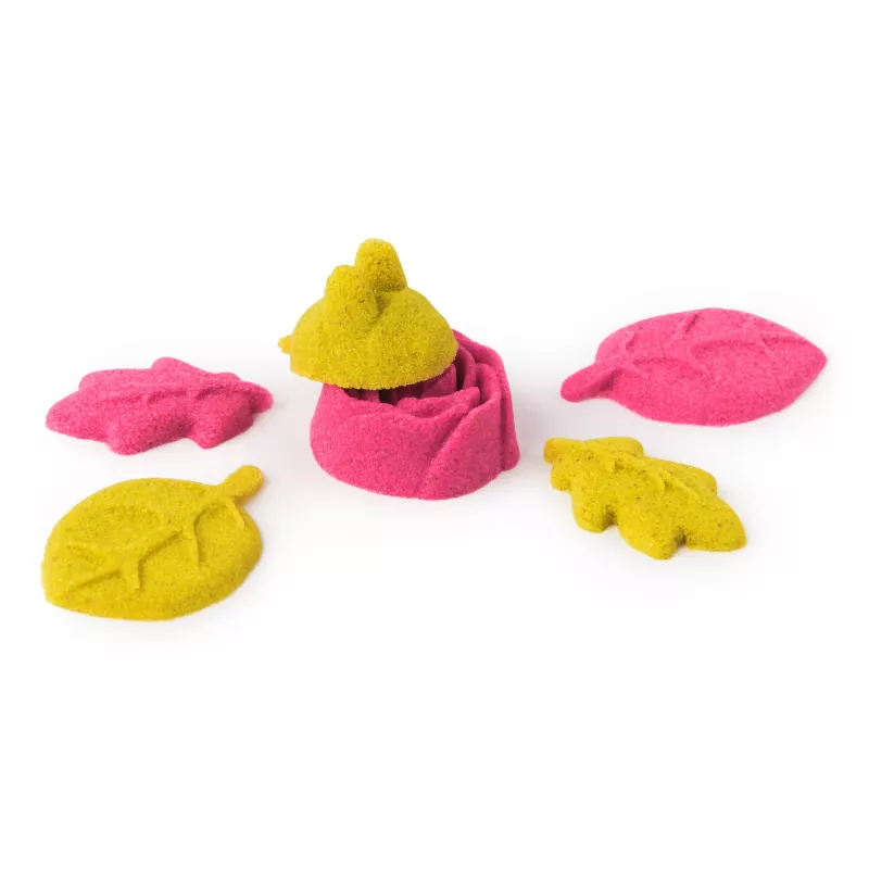 Kinetic Sand, SquishBlossom Blooming Flower, Osternester-Füllungen, enthält 227 g neongelben und pinkfarbenen formbaren Spielsand, Blumentopf und Formen, sensorisches Spielzeug für Kinder