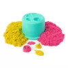 Kinetic Sand, SquishBlossom Blooming Flower, Osternester-Füllungen, enthält 227 g neongelben und pinkfarbenen formbaren Spielsand, Blumentopf und Formen, sensorisches Spielzeug für Kinder