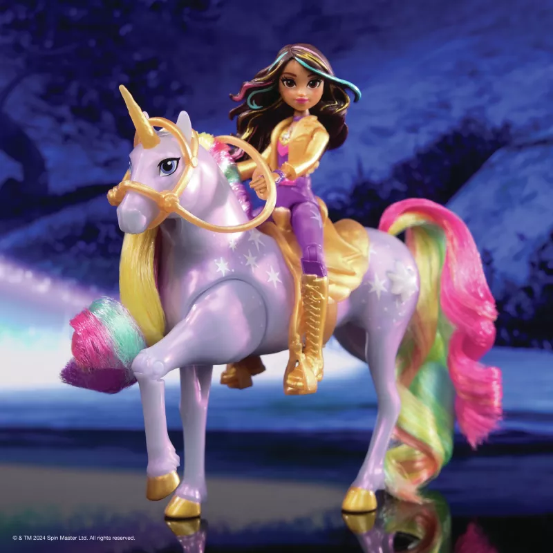 Modepuppe Usorteret Unicorn Academy Sophia & Light Magic Wildstar mit Regenbogen-Lichteffekten, LR44-Batterien, 241 mm