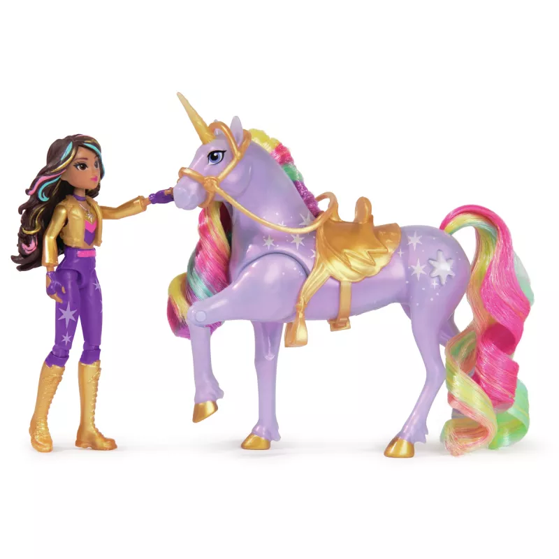 Modepuppe Usorteret Unicorn Academy Sophia & Light Magic Wildstar mit Regenbogen-Lichteffekten, LR44-Batterien, 241 mm