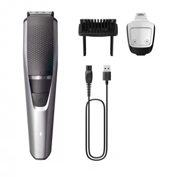 Barttrimmer Philips BEARDTRIMMER Series 3000 BT3239/15, 0,5 mm–10 mm, 20 Längenstufen, USB-aufladbar, Schwarz/Silber