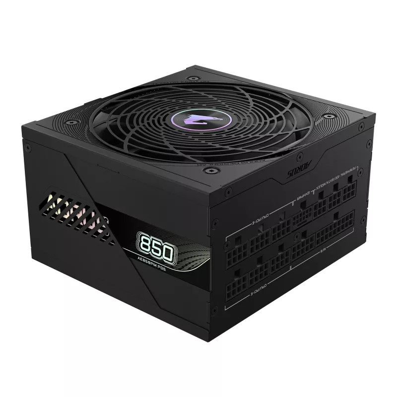 GIGABYTE AORUS ELITE P850W Netzteil – PCIe 5.0, 80 PLUS Platinum, vollmodularer Aufbau, 120-mm-Lüfter, ATX 3.0-kompatibel, EU-Stecker