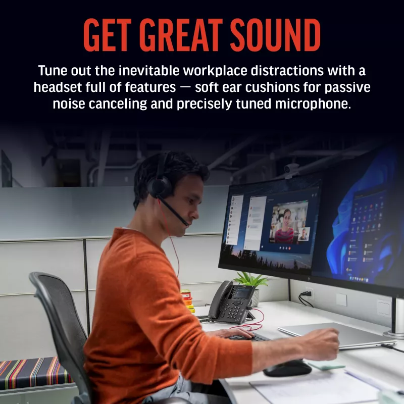 HP Poly Schwarzwire 5210 Monaural USB-C Headset +3.5mm Plug +USB-C/A Adapter