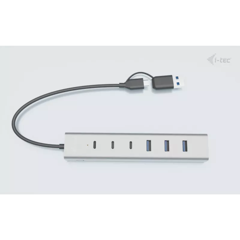 i-tec USB-C/USB-A Lade-Metall-HUB 7 Port (3x USB-C, 4x USB-A)