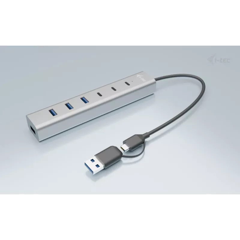 i-tec USB-C/USB-A Lade-Metall-HUB 7 Port (3x USB-C, 4x USB-A)