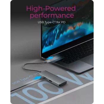 ICY BOX IB-DK4022a-CPD Kabelgebunden USB 3.2 Gen 1 (3.1 Gen 1) Typ-C Aluminium, Silber