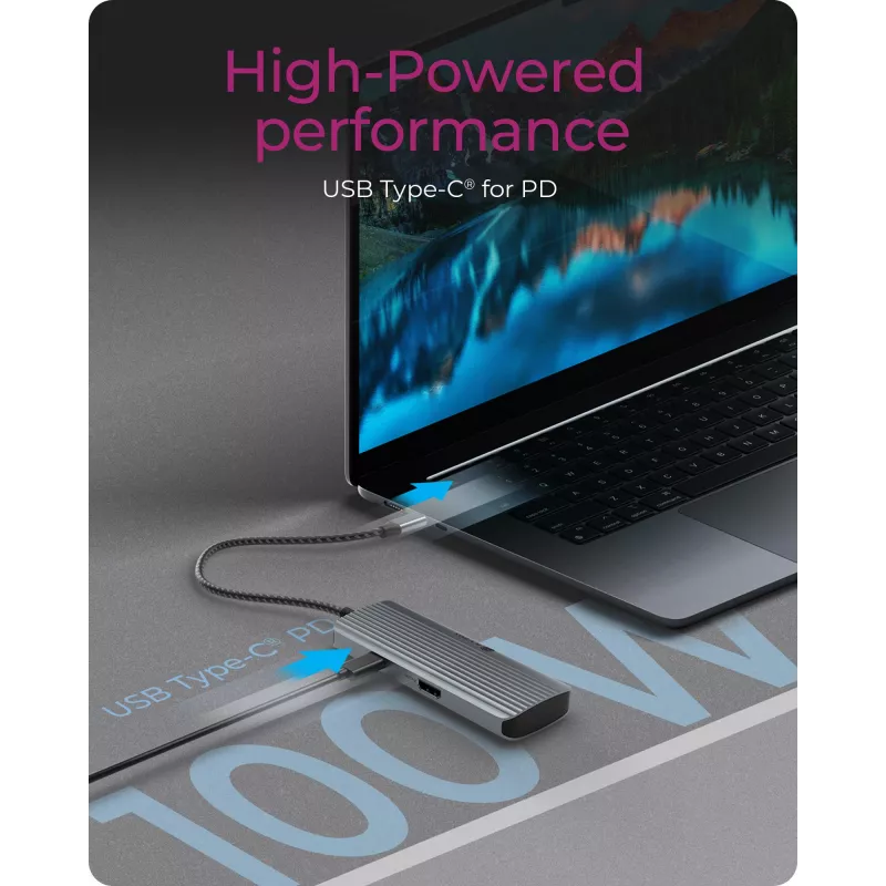 ICY BOX IB-DK4022a-CPD Kabelgebunden USB 3.2 Gen 1 (3.1 Gen 1) Typ-C Aluminium, Silber