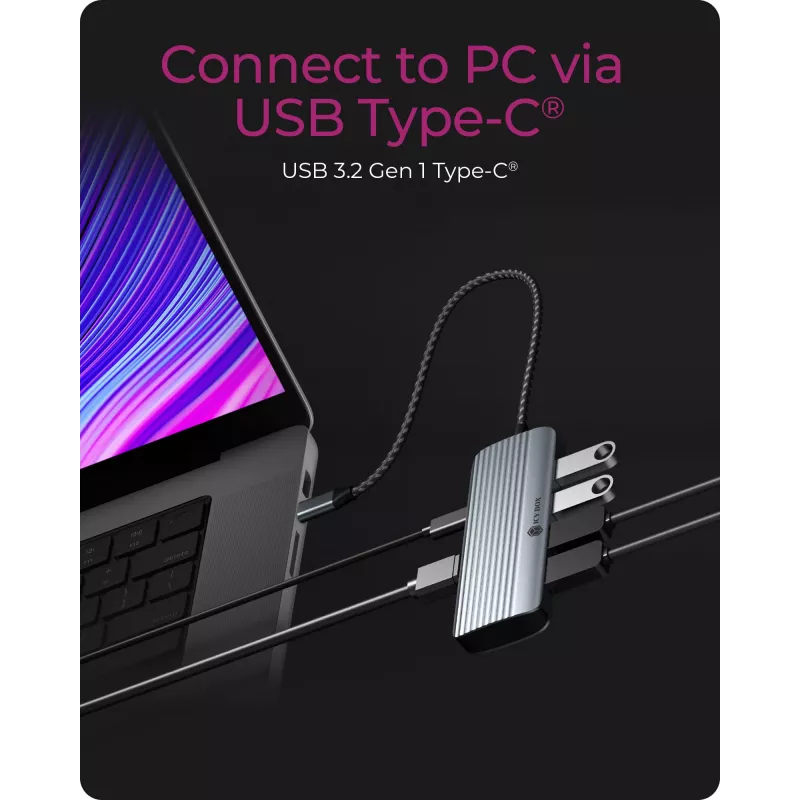 ICY BOX IB-DK4022a-CPD Kabelgebunden USB 3.2 Gen 1 (3.1 Gen 1) Typ-C Aluminium, Silber