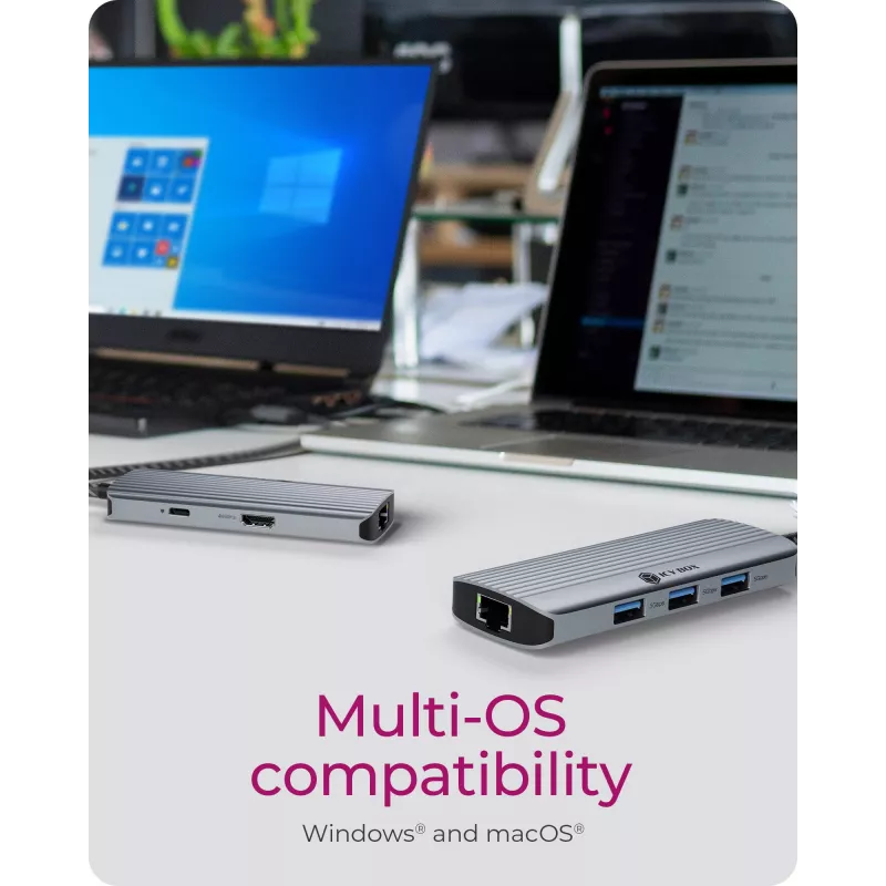 ICY BOX IB-DK4034a-CPD Kabelgebundenes USB 3.2 Gen 1 (3.1 Gen 1) Type-C Aluminium, Silber
