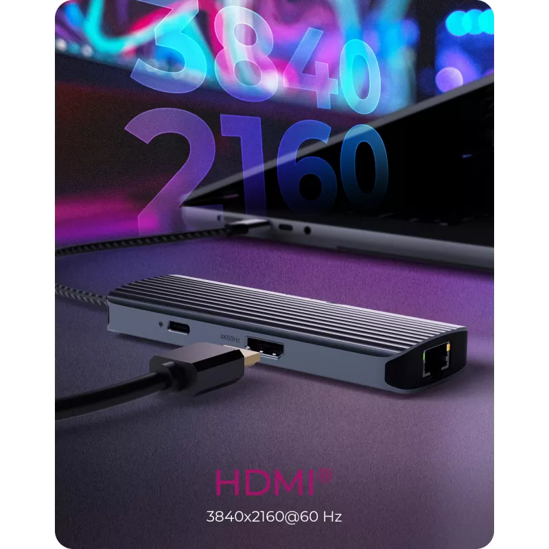 ICY BOX IB-DK4034a-CPD Kabelgebundenes USB 3.2 Gen 1 (3.1 Gen 1) Type-C Aluminium, Silber