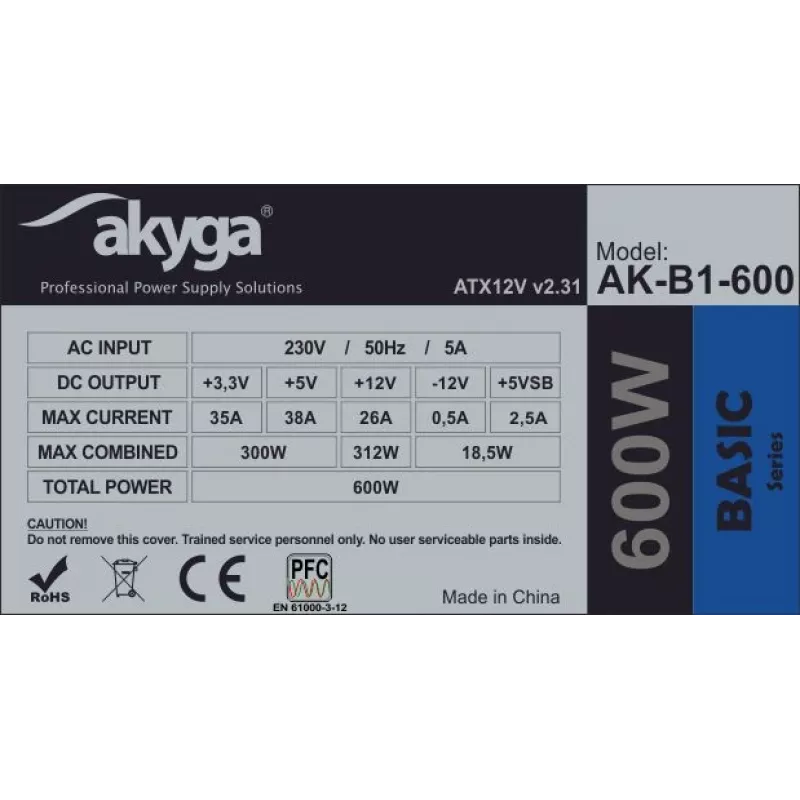AKYGA Netzteil ATX 600W (ak-b1-600)