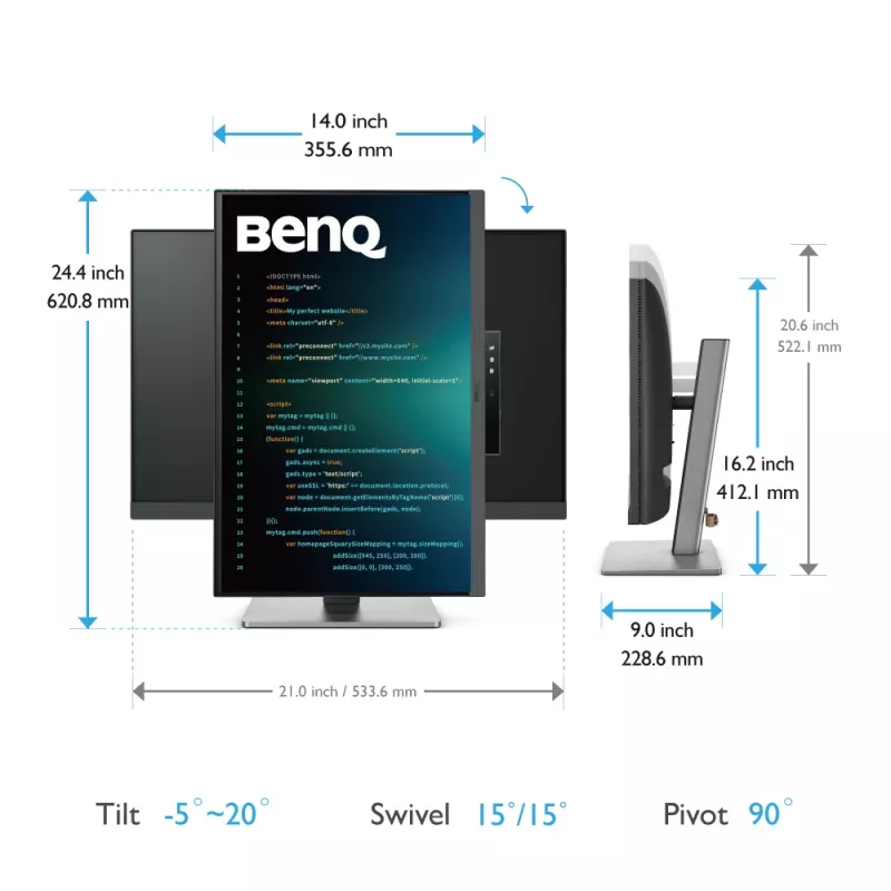 BenQ RD240Q Computer-Monitor 61,2 cm (24,1 Zoll) 2560 x 1600 Pixel WQXGA LCD Schwarz