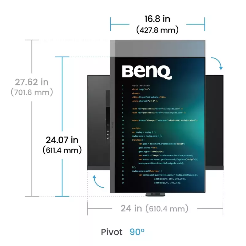 Monitor BenQ RD280UA 28,2 Zoll 4K Ultra HD IPS 3840 x 2560, 3:2, HDR10, 350 cd/m², USB‑C PD 90W, 5 ms