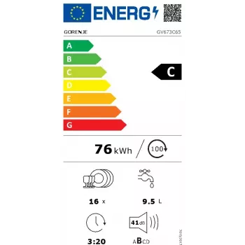 Einbau-Geschirrspüler Gorenje GV673C65 14 Maßgedecke Edelstahl