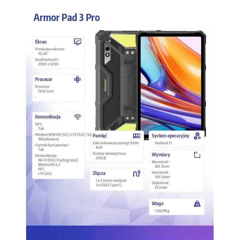 Tablet UleFone Armor Pad 3 Pro 10,36 Zoll, Octa-Core, 8GB RAM, 256GB Speicher, Android