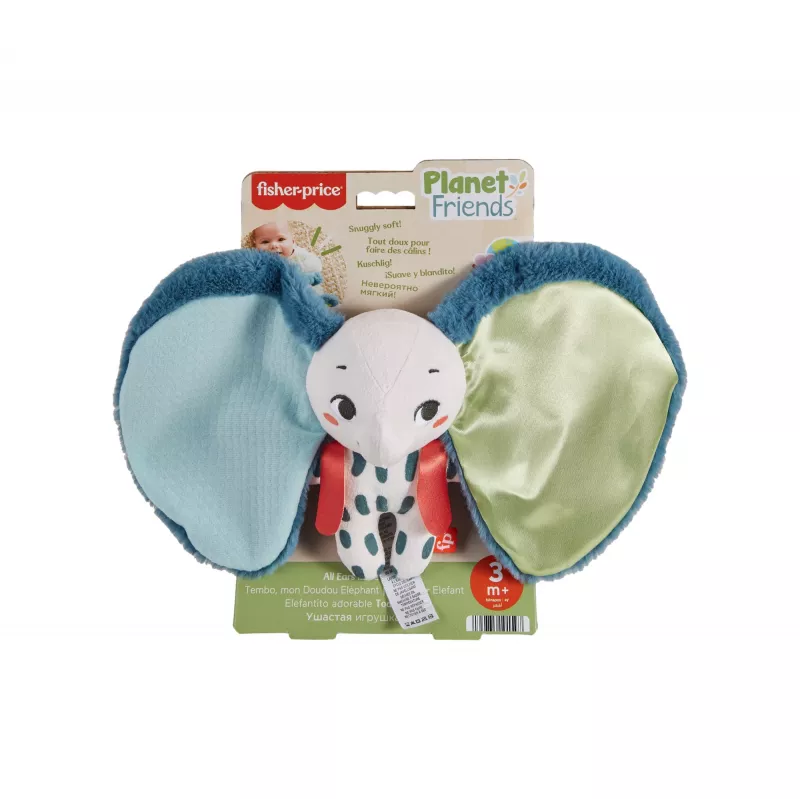 Stofftier MATTEL Fisher-Price Planet Friends Riesige-Ohren-Elefant HKD63, Plüschelefant-Begleiter