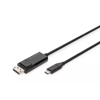 DIGITUS USB Type-C auf DisplayPort bidirektional, max. Auflösung 8K 30 Hz, Länge 2 m, schwarz
