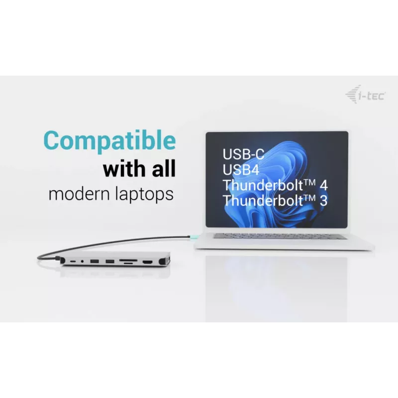 i-tec Metal USB-C Nano 3x Display Dock, 2x HDMI 1x USB-C Video + Power Delivery 140 W