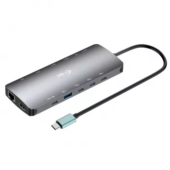 i-tec Metal USB-C Nano 3x Display Dock, 2x HDMI 1x USB-C Video mit Power Delivery 140W + Universal-Ladegerät 140 W