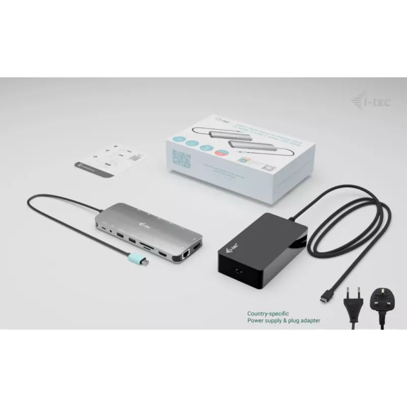 i-tec Metal USB-C Nano 3x Display Dock, 2x HDMI 1x USB-C Video mit Power Delivery 140W + Universal-Ladegerät 140 W
