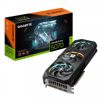 GIGABYTE GeForce RTX 5070 GAMING OC 12G Grafikkarte - 12 GB GDDR7, 192 Bit, PCI-E 5.0, 2625 MHz Kern-Takt, 3 x DP 2.1a, 1 x HDMI 2.1b, NVIDIA DLSS 4, GV-N5070GAMING OC-12GD