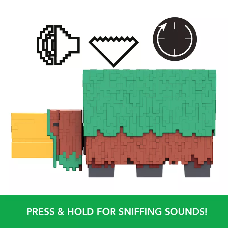 Minecraft Sniffer Action-Figur mit spielgetreuen Geräuschen, 3,25-Zoll-Sammelfigur