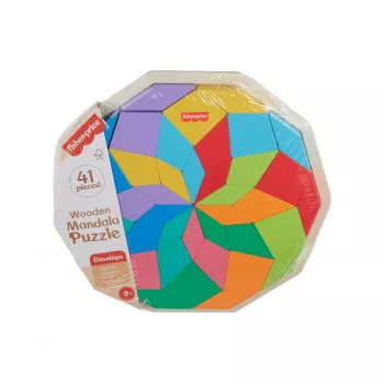 Fisher-Price Mandala-Puzzle aus Holz, geometrisch, für Kleinkinder und Kinder, 40 Holzteile