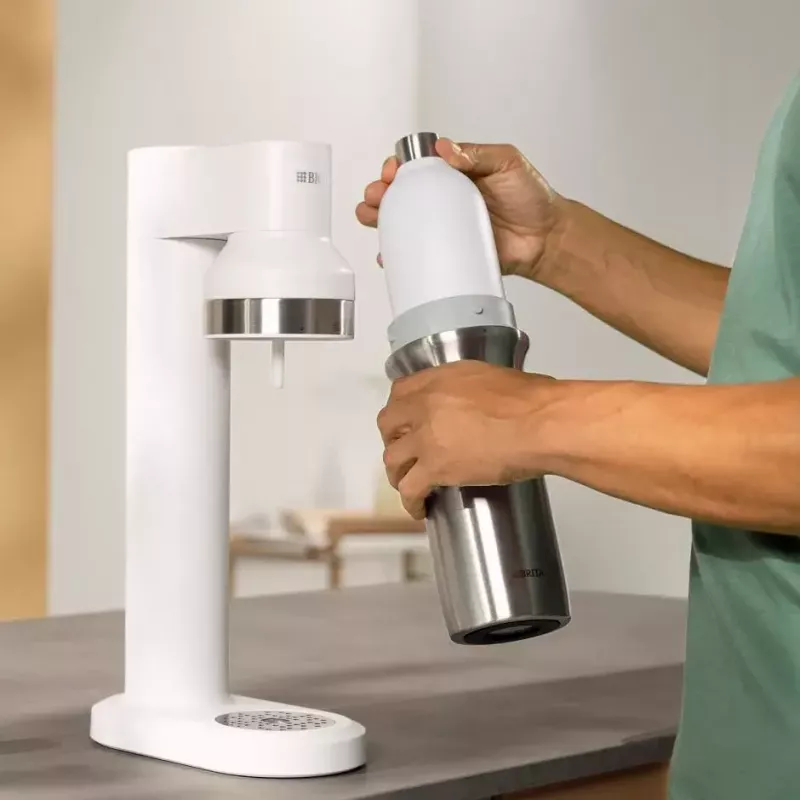 Sodabereiter BRITA Carbonator 1046730 Weiß — kompakter Tischsprudler mit 2 Flaschen (231×126×443 mm)