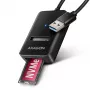 SSD-Gehäuse AXAGON ADM2-AM USB-A 10 Gbit/s für einzelne M.2 NVMe/SATA-Laufwerk, USB 3.2 Gen 2, 10 cm Kabel, schwarz