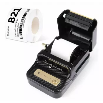 Etikettendrucker NIIMBOT B21S Schwarz — kompakter Bluetooth-Rollendrucker, 50 mm Druckbreite, 60 mm/s, Li-Ion 1200 mAh