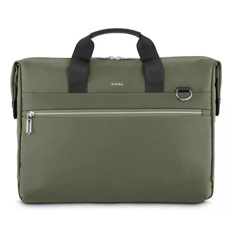 Laptoptasche HAMA ultimate 227063 — grün, geeignet für Laptops bis zu 15,6 Zoll, gepolstertes Fach, Vordertasche, Schultergurt