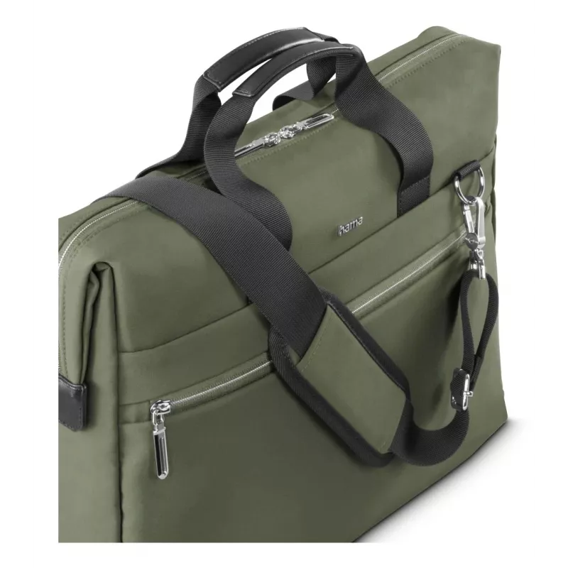Laptoptasche HAMA ultimate 227063 — grün, geeignet für Laptops bis zu 15,6 Zoll, gepolstertes Fach, Vordertasche, Schultergurt