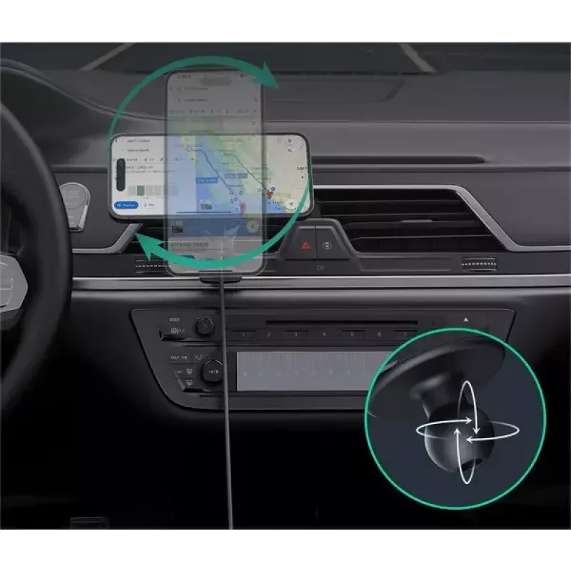 Aukey Wireless Charging Mount HD-MC13A MagSafe-kompatible Lüftungshalterung fürs Auto für iPhone, 15 W kabelloses Laden
