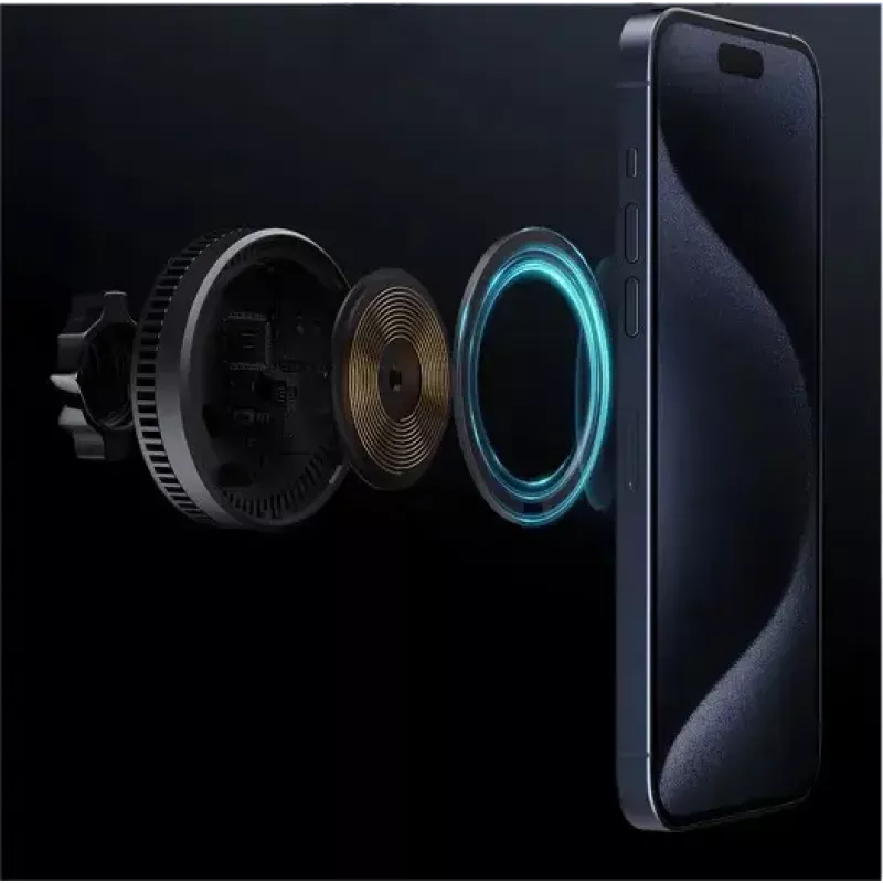 Aukey Wireless Charging Mount HD-MC13A MagSafe-kompatible Lüftungshalterung fürs Auto für iPhone, 15 W kabelloses Laden