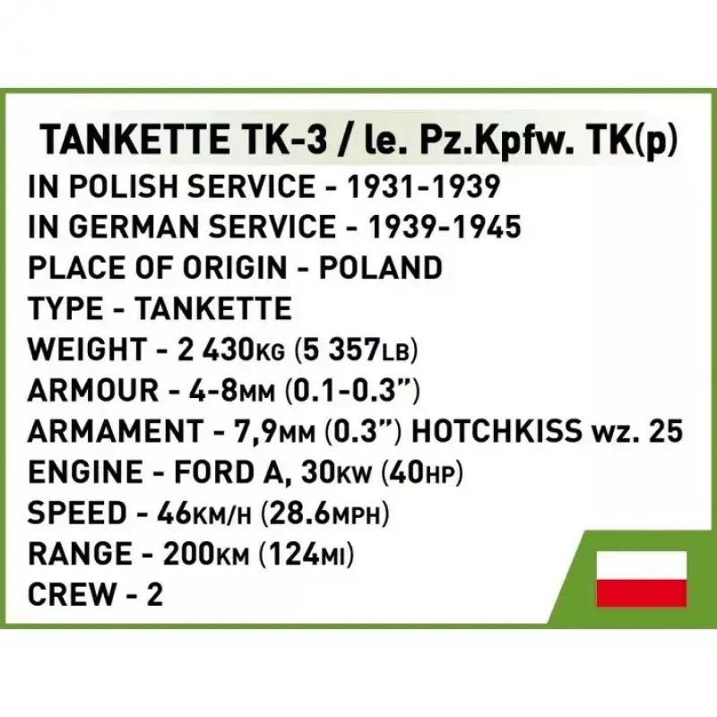 Cobi Blocks Tankette TK-3 Konstruktionsset – 323 Teile