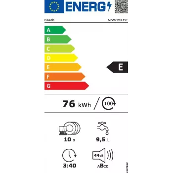 Einbau-Geschirrspüler Bosch Serie 4 SPV4HMX49E – Slimline 45 cm, 10 Maßgedecke, 44 dB, 6 Programme