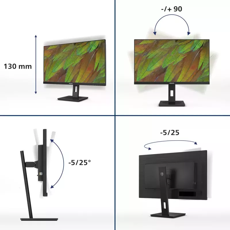 Philips 3000 series 27B1N3800/00 Computer-Monitor 68,6 cm (27 Zoll) 3840 x 2160 Pixel 4K Ultra HD LCD Schwarz