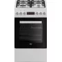 Freistehender Gas-Elektro-Herd BEKO FSE52323DWD, 4-Flammen-Kochfeld, 60 cm, 55 L Backofen, Energieeffizienzklasse A