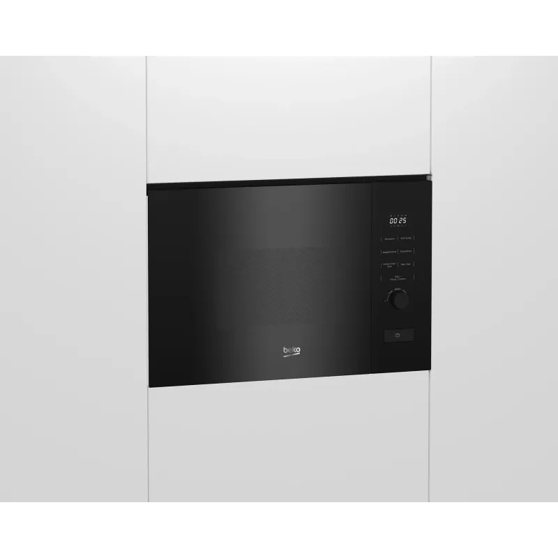 Einbau-Mikrowelle mit Grill BEKO BMGB20212B, 800 W, 20 L, Drehregler & Tasten, 24,5 cm Drehteller, schwarz