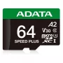 MicroSDXC-Karte ADATA Speed Plus 64 GB UHS Class 3 Modell UD64GUI3V30A2SP-RA1