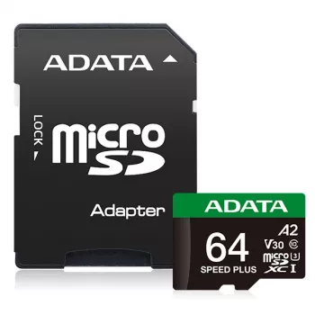 MicroSDXC-Karte ADATA Speed Plus 64 GB UHS Class 3 Modell UD64GUI3V30A2SP-RA1